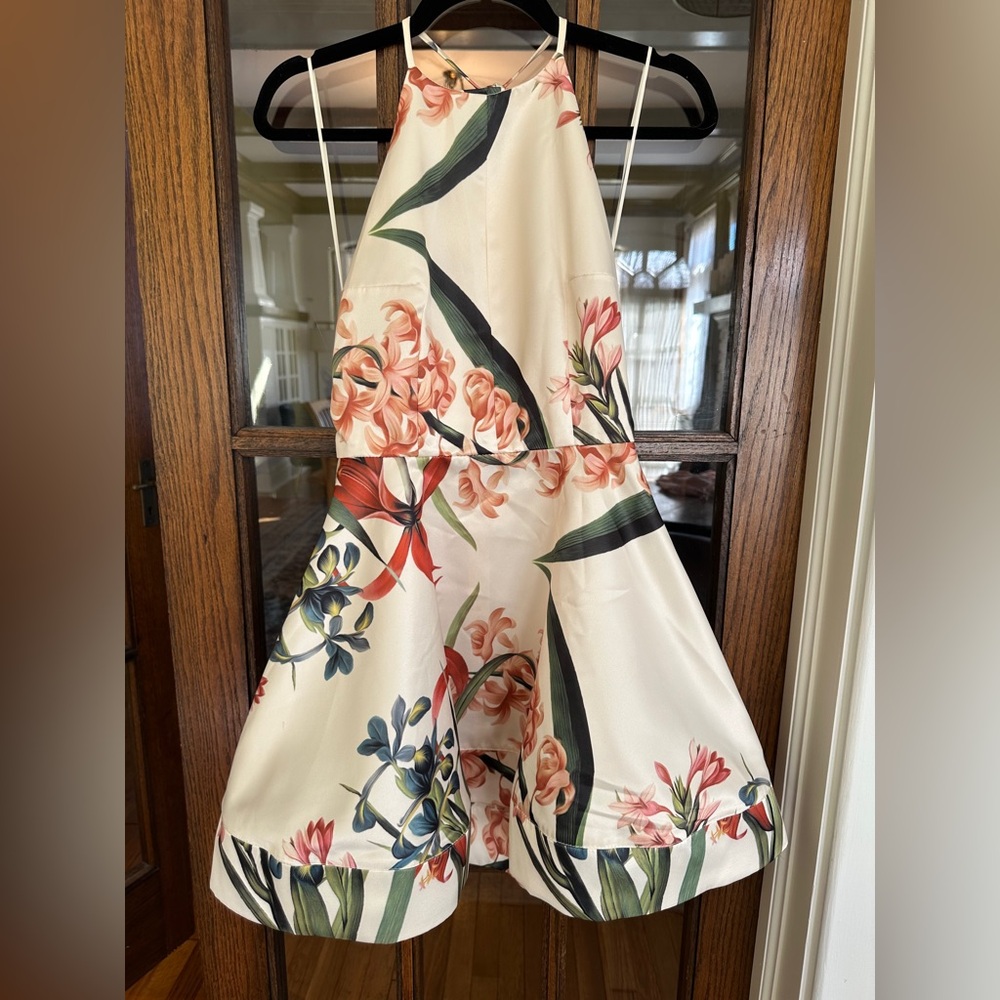 Lulu's Cream and White Dress